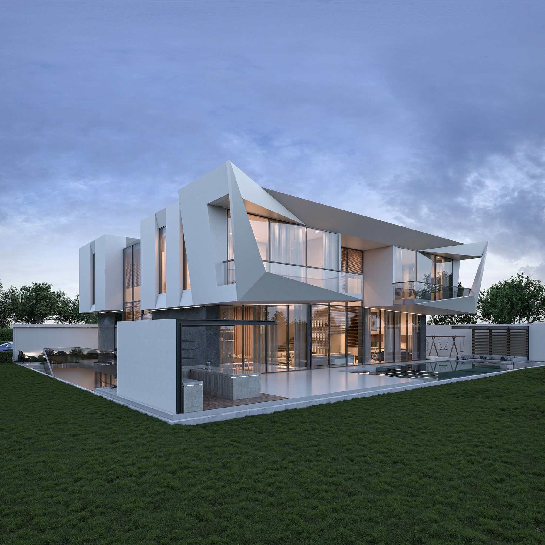 AMN Villa, DAT Architecture, folded roof geometry