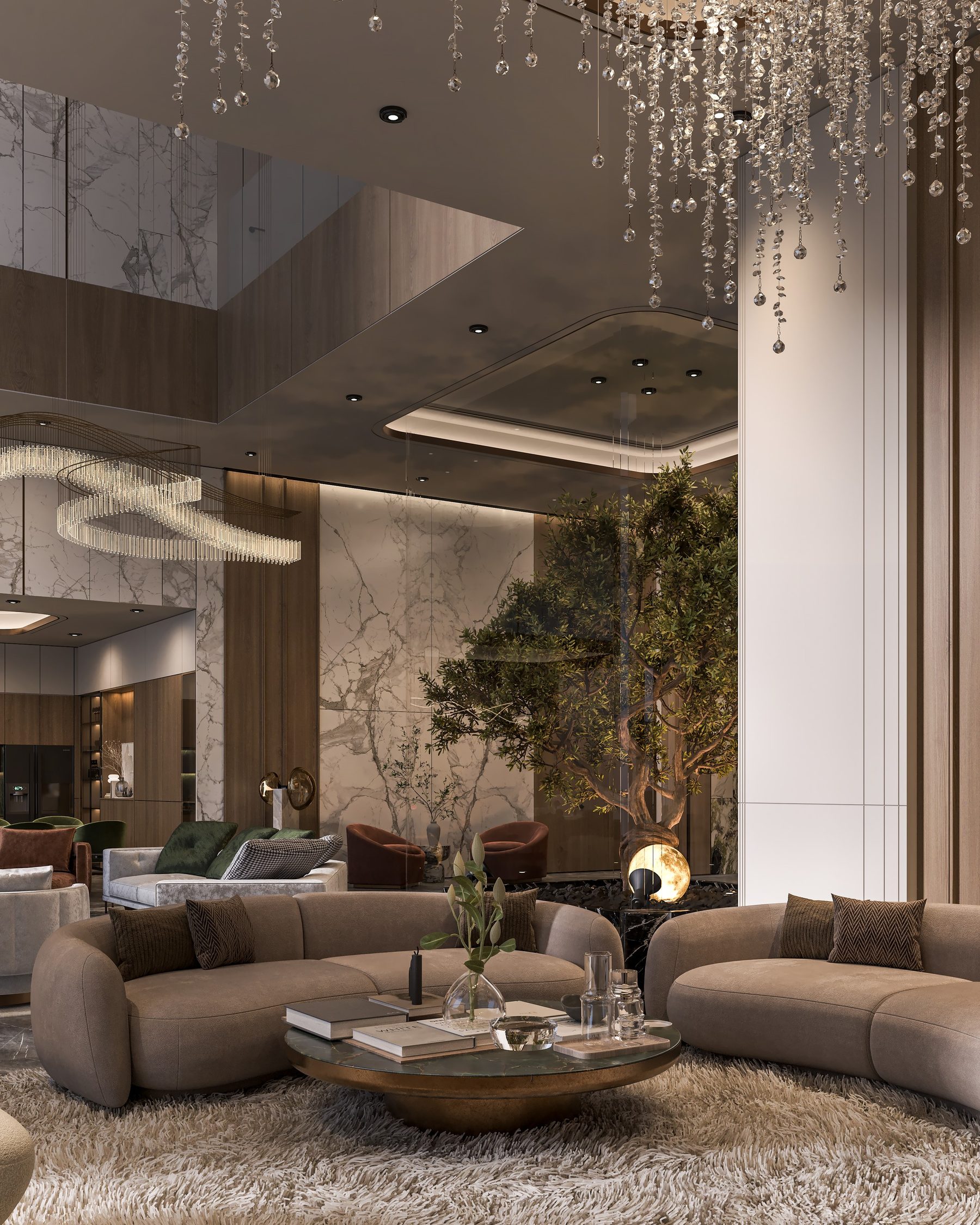 Villa interior, grand living room, DAT Architecture