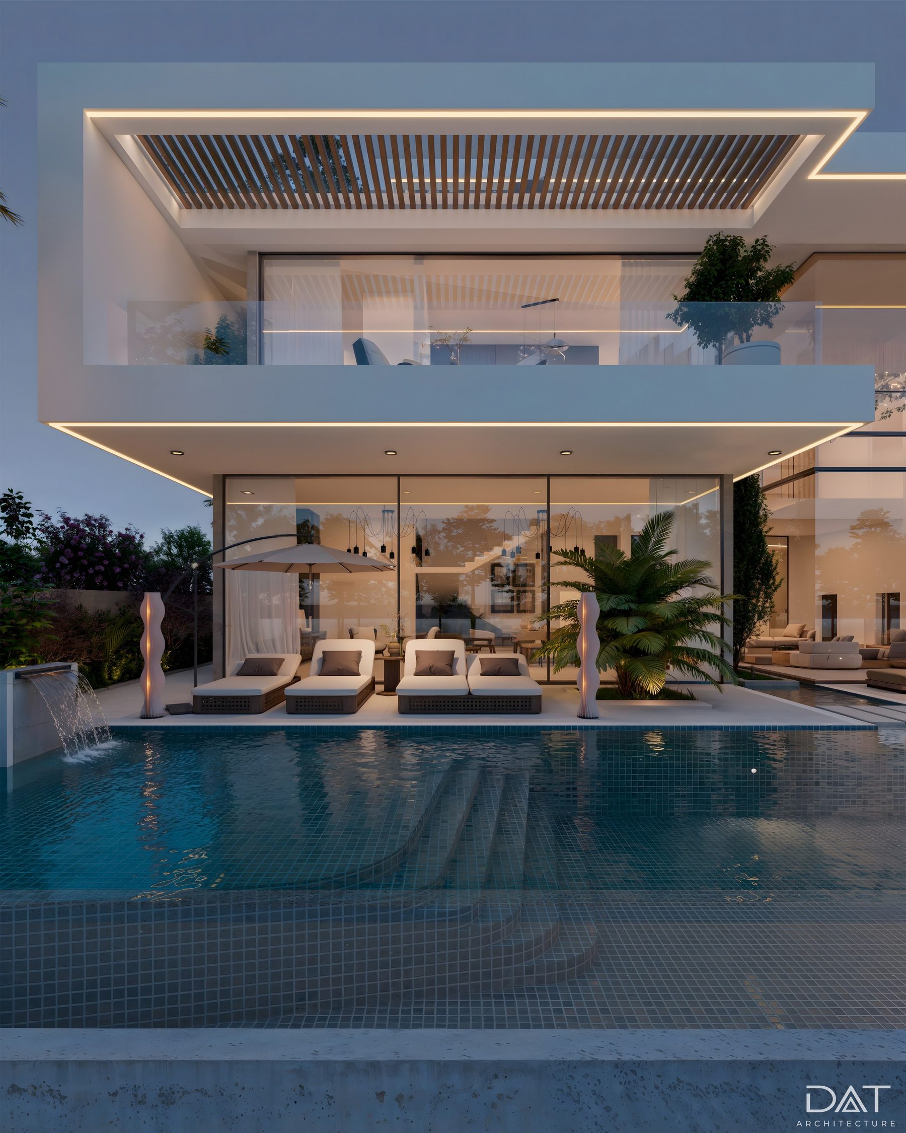 Villa N40 pool terrace and pergola